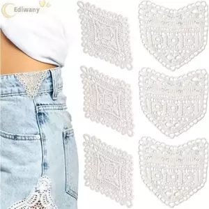 EDIWANY 1 / 4 Cái Quần Jean Thắt Lưng Mở Rộng, Phụ Nữ Rỗng Ren Thắt Lưng Mở Rộng, Cotton Điều Chỉnh Dây Thắt Lưng DIY Trang Phục May Dụng Cụ