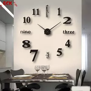 ECK 1 3D Tường Clo Gương Tường Stiers Sáng Tạo DIY Tường Clos Thiết Kế Hiện Đại Tắt Tiếng Thạch Anh Kim Đồng Hồ Trang Trí Nhà HOT