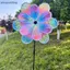 AA 1 Mảnh Hai Lớp Màu Phim Đổi Màu Dazzling Cối Xay Gió Xoay Gió Spinner Cổ Phần Đứng Bãi Cỏ Hoa Pinwheel VN