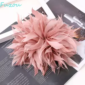 Áo choàng lông vũ FUJIZOU, Trâm cài hoa lớn thanh lịch, Thời trang 18CM Nhiều màu Huy hiệu lông vũ tinh tế Tiệc cưới