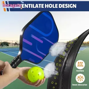 BORAGETE 1 Gói Pickleball Overgrip, Băng dính mái chèo Pickleball thấm mồ hôi đa năng, Băng dính vợt Tennis đục lỗ hấp thụ sốc thông gió