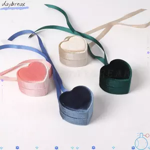 Hộp DAYBREAK, Hộp đựng trang sức hình trái tim tròn, Vòng cổ trưng bày trang sức nhung thủ công thời trang