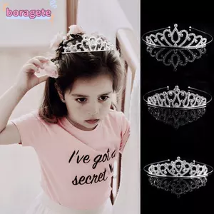 BORAGETE Vương miện công chúa nữ hoàng dành cho nữ Băng đô thời trang Phụ kiện tóc cô dâu