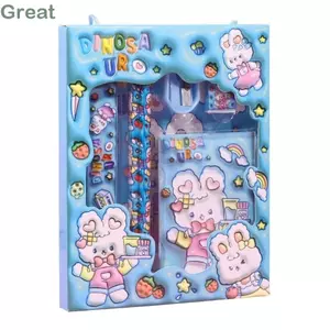 GREAT 6 Cái / bộ Bút Chì Trẻ Em, Văn Phòng Phẩm Mài Bộ Văn Phòng Phẩm, Tẩy Cầm Tay Học Văn Phòng Phẩm Bộ Quà Tặng