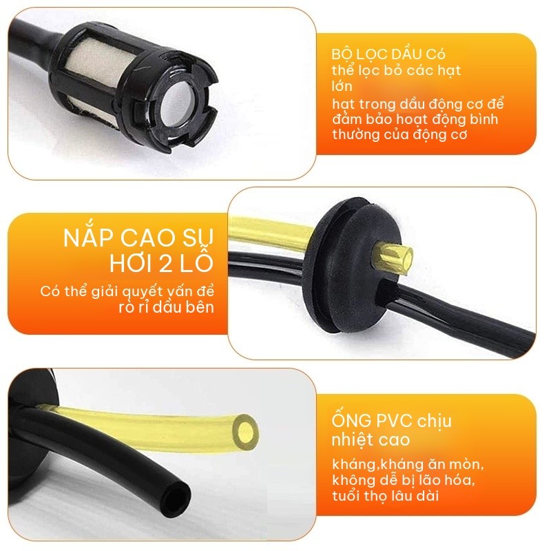 Bình Xăng Máy Cắt Cỏ GX35 140 Dung Tích Lớn, Nhựa Dày Chịu Lực, Kèm Nắp Bình, Thay Thế Dễ Dàng