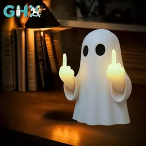 GHX 3D Ngón Giữa Dễ Thương Ma Đèn Ngủ Halloween Nhựa Ma Các Bức Tượng Ngộ nghĩnh Dễ Thương Cho Gia Đình Prank Quà Tặng 2025 Trang Trí Halloween VN