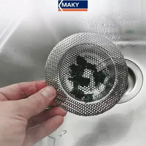 MAKY Bồn Rửa Nước Nhà Bếp Lọc Bồn Rửa Lưới Lọc Dụng Cụ Nhà Bếp Thép Không Gỉ Phòng Tắm Sàn Thoát Nước Bao Tắm Tóc Bắt Chặn VN