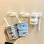 Cốc nước súc miệng bằng thép không gỉ in hình chó hoạt hình YB2 có giá đỡ bàn chải đánh răng gắn tường tự dính