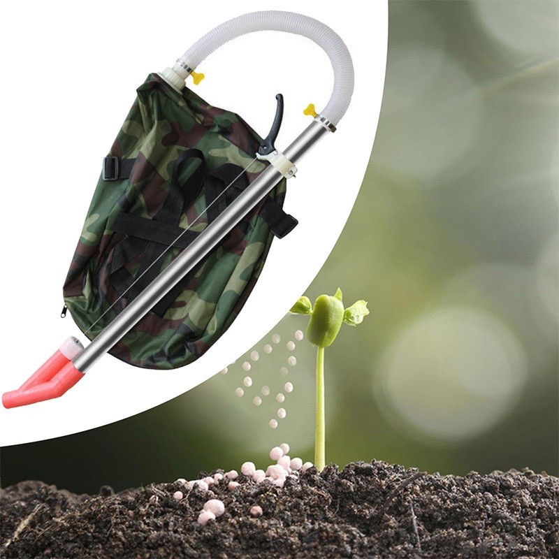 Gậy Bón Phân INOX Cầm Tay Siêu Tốc Kèm Balo Oxford 35 Cân, Dụng Cụ Bón Phân Ngô Bắp, Rau Màu Nông Nghiệp