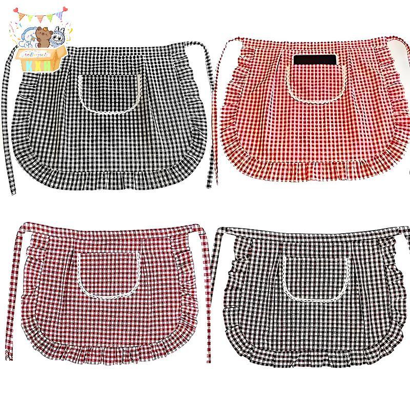 [KXH] Tạp Dề Vuông Che Nửa Eo Tạp Dề Chất Liệu Cotton Chống Vết Bẩn Thoáng Khí Nấu Ăn Tại Nhà Quần Áo Làm Việc Phụ Kiện Nhà Bếp ELWW