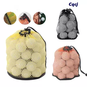 Túi lưới thể thao CQCJ, Túi tổ chức bóng golf đa năng Nylon, Đồ dùng thể thao chơi gôn di động có thể chứa 12 / 25 / 50 quả bóng