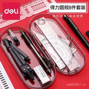 Deli Sinh Viên La Bàn Vẽ Thước Dụng Cụ Vẽ Sinh Viên Văn Phòng Phẩm Bắt Đầu Đi Học Khuyến Nghị Ngày Trẻ Em Quà Tặng W2RX