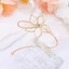 Flgo Vòng tay hoa tone vàng thiết kế mở dây, lắc tay hợp kim đơn, phụ kiện trang sức với trung tâm trong suốt