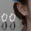 MAKY Ngôi Sao Bốn Cánh Chữ Thập Nhỏ Vòng Bông Tai Dành Cho Nam Nữ Hip Hop Retro Màu Bạc Đường Phố Gothic Tai Trang Sức VN