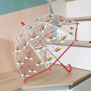 🔥ô trong suốt ô trong suốt cầm tay deco chụp ảnh Trẻ Em Trẻ Em Trong Suốt Ô ins Gió Nấm Vòm Ô An Toàn Sợi Nhẹ Bé Học Sinh Tiểu Học Bé Trai Bé Gái Trẻ Em Umbr
