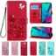 Kim Cương Dập Nổi In Hoa Hồng Ốp Lưng Điện Thoại Honor 600 Pro 5G 600Pro 5G Sách Da Full Silicone Cover