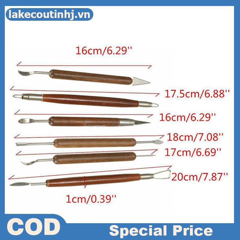 Lu 6 Chiếc Đất Sét Điêu Khắc Sáp Khắc Đồ Gốm DIY Dụng Cụ Shapers Polymer Mô Hình Quà Tặng tinhj