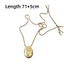 Vòng cổ Choker nữ PYCOU, Vòng cổ mặt dây chuyền kim loại hình học, Phụ kiện áo len dài hình bầu dục cỡ lớn cổ điển