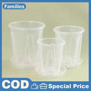 1Pc Kiểm Soát Rễ Chậu Hoa Trong Suốt Có Khay Cho Phalaenopsis Hoa Lan Trồng Với Dạ Quang Chậu Hoa Trang Trí Làm Vườn Nhà