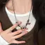PNPIA- Vintage Nâu Camera Mặt Dây Chuyền Nelace 2025 Mới Kpop Hip-Hop Đơn Giản Cá Tính Nam Nữ Punk Y2K Quyến Rũ Phụ Kiện Trang Sức