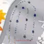 PNPIA- Dây chuyền kính cầm tay sản xuất bằng tay cho ánh sáng mùa hè Ngọc trai sang trọng Pha lê màu xanh hải quân Dây treo thời trang Dây chuyền mắt chống mất