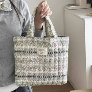 Túi xách ngoài trời ROLY, Túi Tote nhỏ siêu nhẹ in hoa, Túi đựng đồ ăn trưa chăn bông di động dung tích lớn cổ điển