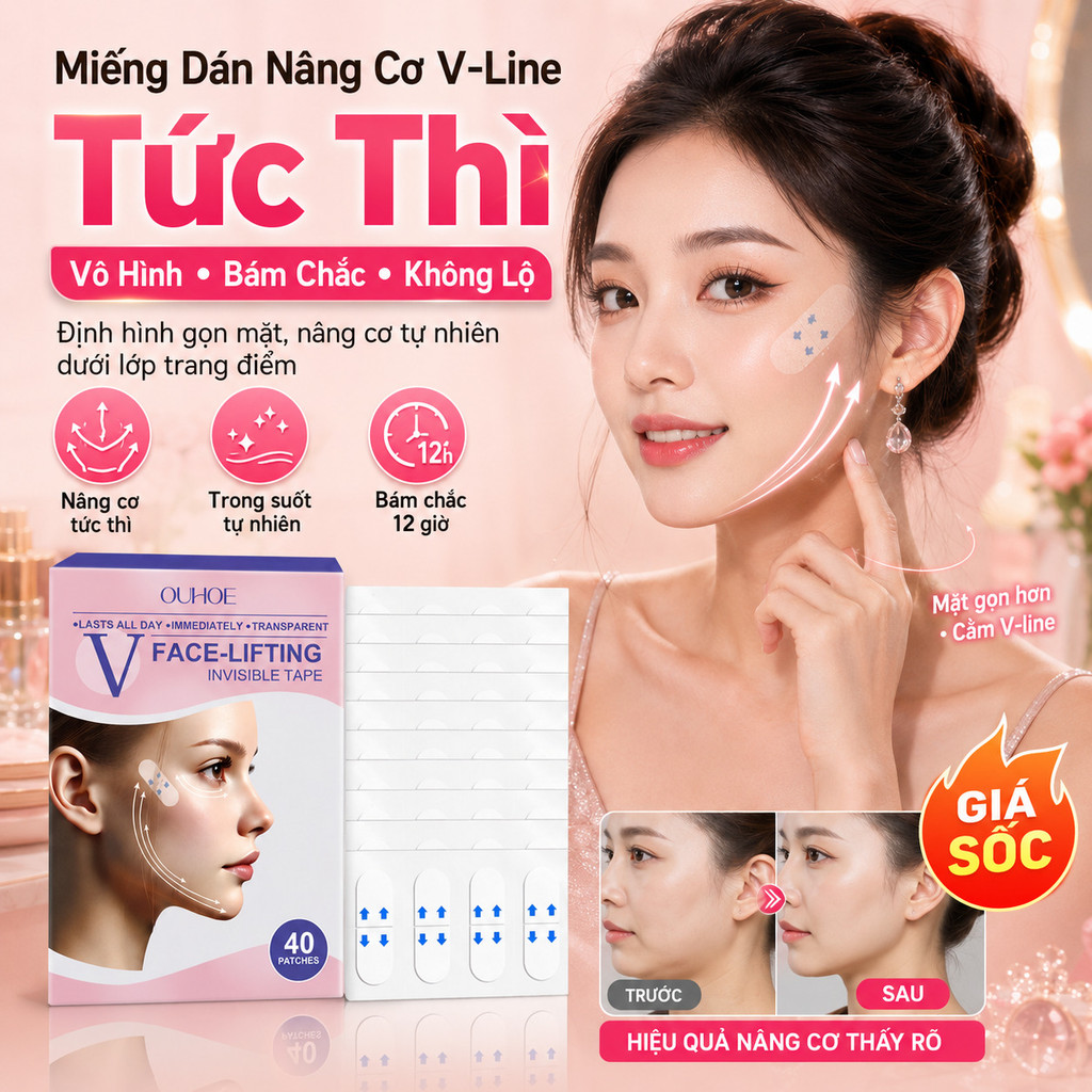 🔥Giá sốc🔥Miếng dán nâng cơ định hình mặt | Miếng dán khuôn mặt nâng cơ không thấy | Băng keo săn chắc dưỡng ẩm cho cằm