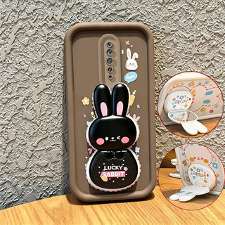 Ốp Lưng Cho OPPO Reno 2F reno2 F 2 F Vỏ Điện Thoại Vỏ Mềm Silicon Chống Sốc Gương Thẩm Mỹ Mới Có Giá Đỡ 360° Xoay thỏ dễ thương màu hồng cho bé gái JTXCEZJ3