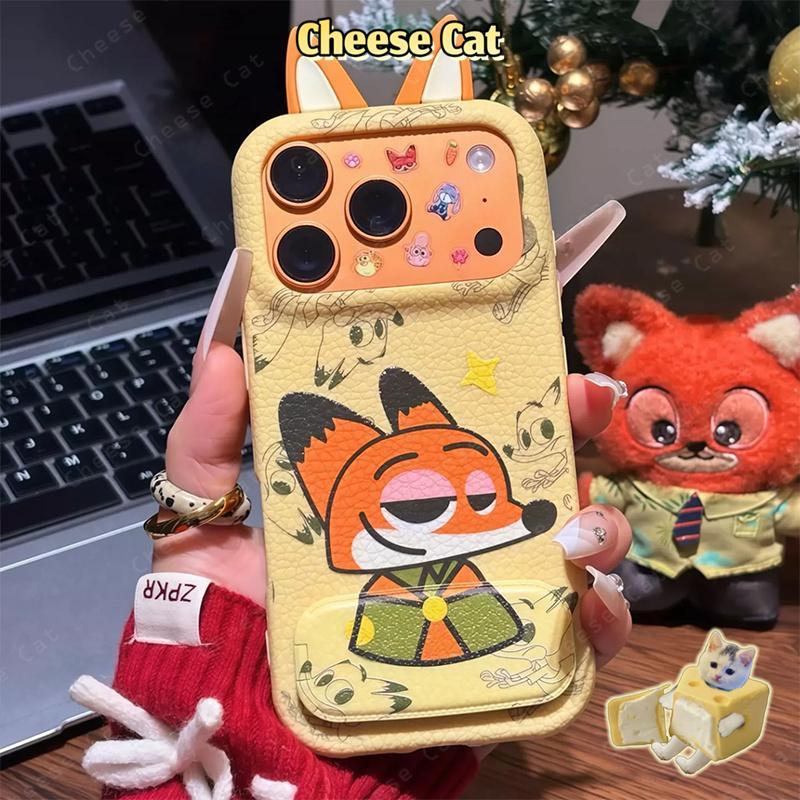 Tai Thỏ Dễ Thương Cáo Hoạt Hình Phổ Biến Da Ốp Lưng Điện Thoại iPhone 13 14 15 Plus Xs Max XR 7 Plus 16 12 11 17 Pro Max