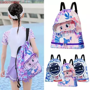 Túi Bơi Trẻ Em MOCOVED, Ngăn Giày Chống Thấm Nước Túi Đi Biển Trẻ Em, Túi Giặt Khô Tách Ướt Hoạt Hình Chùm Miệng Bơi Túi Bảo Quản Bể Bơi