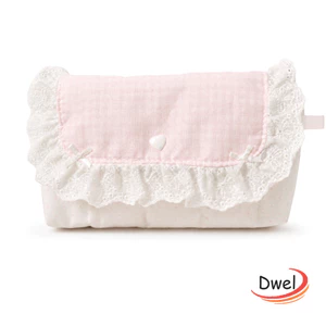 Bút Chì DWEL, Túi Đựng Bút Thiết Kế Chấm Bi Ren Hồng, Túi Đựng Bút Chì Dung Tích Lớn Di Động Dễ Thương Đồ Dùng Học Tập