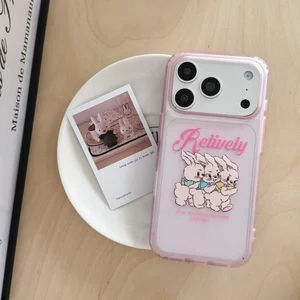 Ốp lưng cứng mờ Tương thích với iPhone 15 15Pro 15ProMax 16 16 16Pro 16ProMax 17 17Pro 17ProMax Ốp lưng họa tiết thỏ hồng