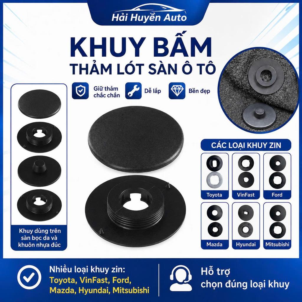 Khuy nút bấm cố định thảm lót sàn dành cho xe ô tô giữ rối và cước không bị xô lệch khi di chuyển
