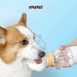 Bình nước du lịch cho chó mèo có kèm cốc đựng hạt tiện lợi 350ml