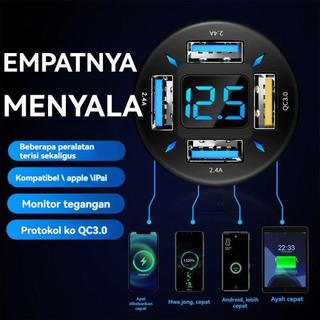 Bộ sạc ô tô 4 cổng USB 66W, sạc nhanh USB3.0 100W, màn hình LED kỹ thuật số, an toàn, tốc độ cao, dành cho iOS/Android.