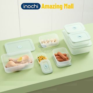 Hộp thực phẩm trữ đông Hokkaido kháng khuẩn, nắp có đồng hồ ghi nhớ thời gian trữ đông Inochi Amazing Mall