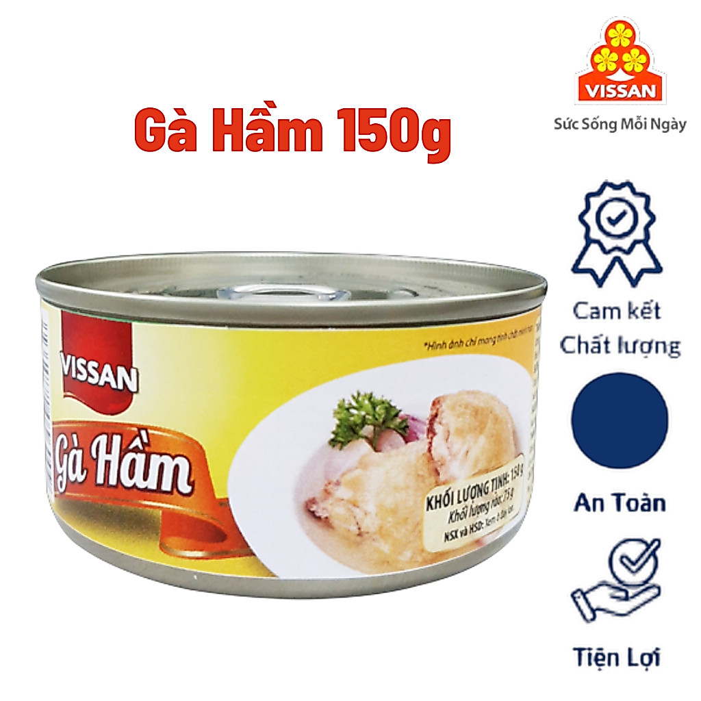 [Combo 10 Hộp] Gà Hầm Vissan 150g – Chính Hãng Date 2029, HSD 36 Tháng, Ăn Liền Tiện Lợi