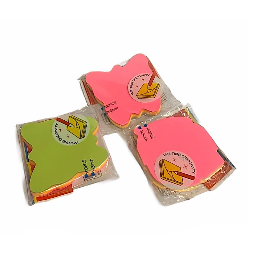 Combo 3 xấp Giấy Note Hình ngẫu nhiên 5 màu 76x76mm - Sáng tạo GS-19 cho ghi chú tiện lợi.