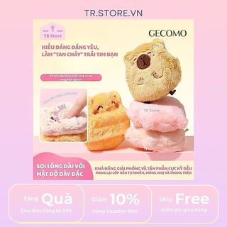 Mút Trang Điểm GECOMO Lông Dày Ăn Phấn - Bông Dặm Phấn Phủ Hình Thú Dễ Thương, Giữ Nền Mịn Lì Tự Nhiên