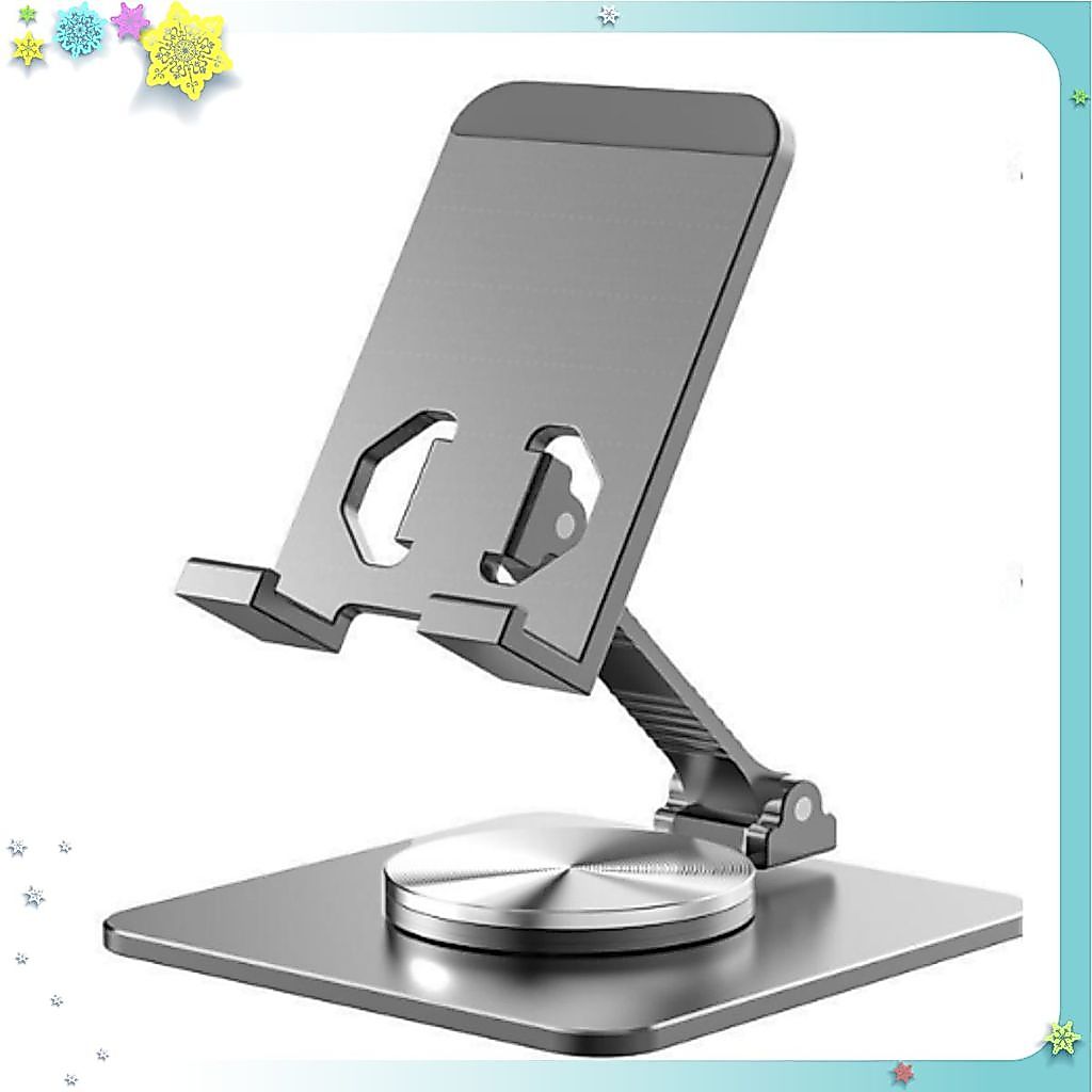Kệ Chân Tròn , Giá Đỡ Điện Thoại Mầu Xám, Ipad, Iphone, Máy Tính Bảng Tablet Hợp Kim Nhôm Chân Xoay 360 Gấp Gọn MÃ 35