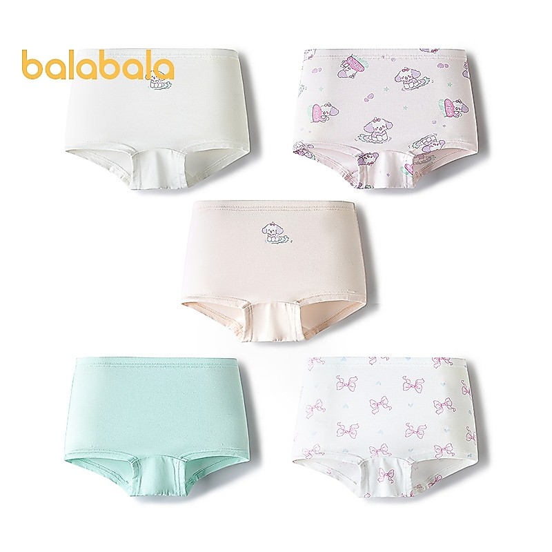 balabala Bé Gái Quần Lót Trẻ Em 2026 Quần Short Boxer Co Giãn 5 Gói Quần Lót Mềm Mại Thoải Mái Cho Trẻ Em Short Cotton Thoáng Khí Cho Trường Học Hàng Ngày Mặc Nhà Gói Gear Êm Ái Dễ Mặc