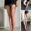 Quần yếm hoa mẫu đơn AMBU, Phối cảnh hình xăm giả Quần in hình gợi cảm cho nữ, Quần legging lưới Vớ nữ mùa hè