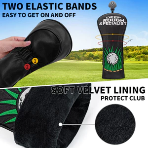 Vỏ gỗ Golf No. 1 Gỗ Fairway Gỗ Bảo Vệ Gỗ Sắt Gỗ PU Lông Cừu Lót Dày Nắp Bao