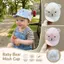 Mũ bóng chày trẻ em PYCOU, Mũ cotton dễ thương cho bé, Mũ tai gấu hoạt hình lưới mềm thoáng khí