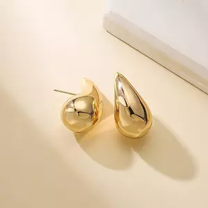 ECK 1 Cặp Vintage Tính Khí Vàng Bạc Chunky Mái Vòm Thả Bông Tai Nữ Hợp Kim Bóng Thi Giọt Bông Tai Nhẹ Hoops HOT