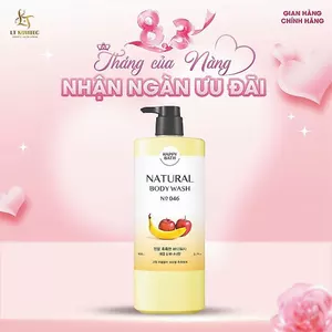 Sữa Tắm Happy Bath Natural Sữa Tắm Dưỡng Trắng Cho Da Nhạy Cảm Hương Hoa Quả An Toàn Cho Cả Mẹ Bầu Và Em Bé 900G