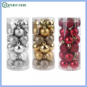POP 24 Chiếc 3cm Cây Giáng Sinh Trang Trí Baubles Treo Đồ Trang Trí Trang Trí Cho Gia Đình Năm Mới Tiệc Cưới