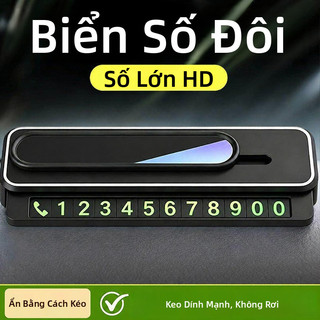 SEAMETAL Bảng số điện thoại xe hơi phát sáng 2 số che số nam châm ABS dán taplo
