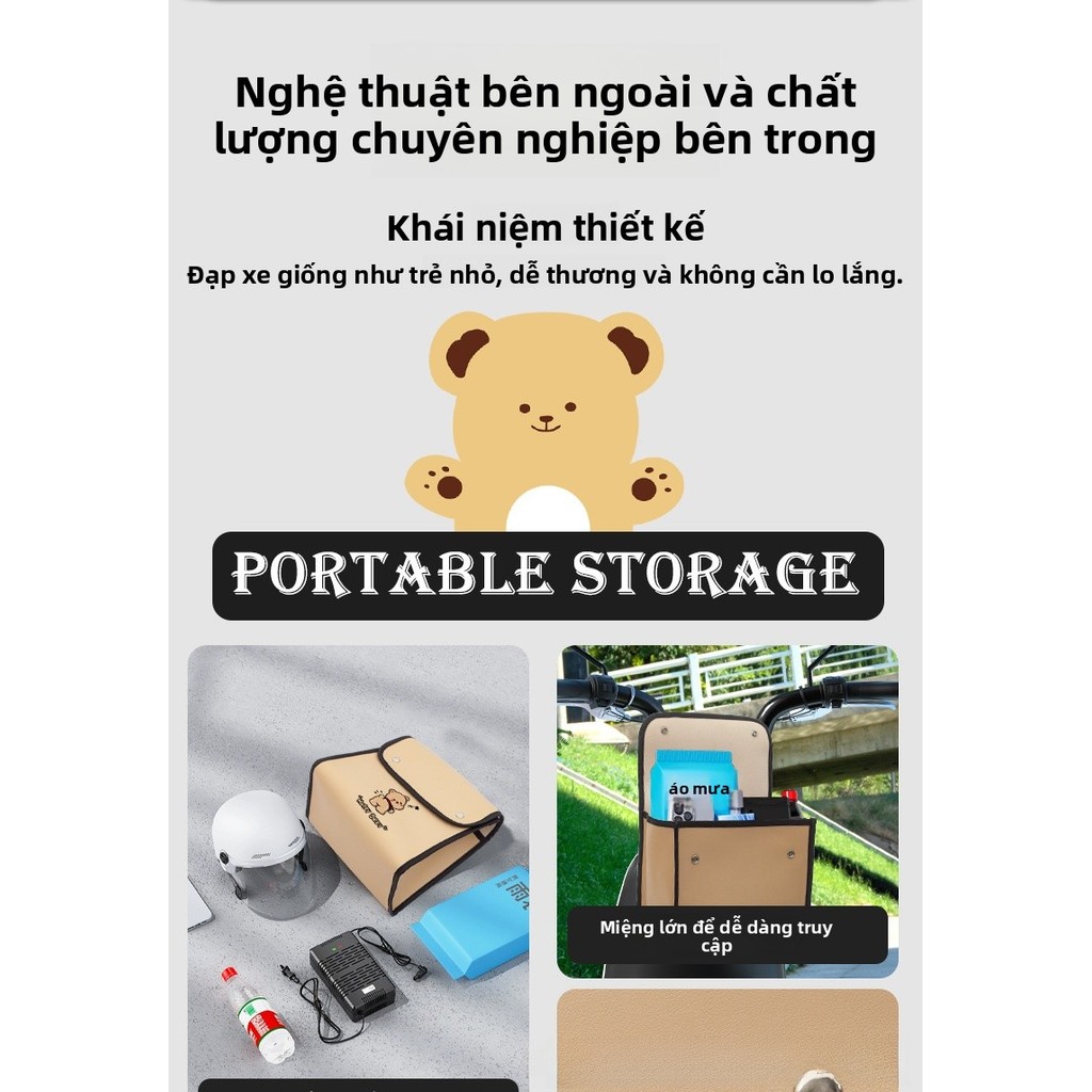 Túi Treo Xe Đạp Điện Chống Nước Dung Lượng Lớn, Đựng Sạc Áo Mưa Tiện Lợi, Phù Hợp Xe Điện