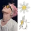Bông tai nhẹ hòa nhạc G DRAGON đầy kim cương Hoa hướng dương và hoa cúc ngọt ngào và đa năng